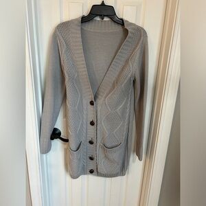 Oversized Gray Cardigan Sweater